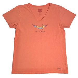 Life is Good Rocket Hammock Crusher V-neck shirt M